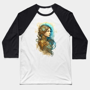 Steampunk Golden Woman - A fusion of old and new technology Baseball T-Shirt